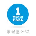 First month free sign icon. Special offer symbol.