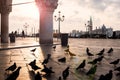 First morning sunlight at San Marco Square in Venice Royalty Free Stock Photo