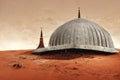 First mosque on Mars. AI-generated image