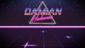 first name Damian in synthwave style