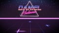 first name Daniel in synthwave style