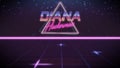 first name Diana in synthwave style