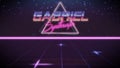 first name Gabriel in synthwave style