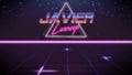 first name Javier in synthwave style