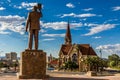 First Namibian President monument and Luteran Christ Church in t Royalty Free Stock Photo