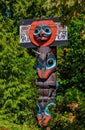 First Nations American Indian totem poles in Stanley Park in Van