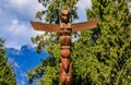 First Nations American Indian totem poles in Stanley Park in Van