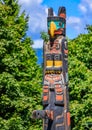 First Nations American Indian totem poles in Stanley Park in Van