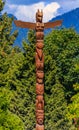 First Nations American Indian totem poles in Stanley Park in Van