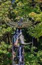 First Nations American Indian totem poles in Stanley Park in Van