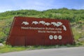 Head Smashed in Buffalo Jump Entrance Sign, UNESCO World Heritage Site, Alberta, Canada Royalty Free Stock Photo