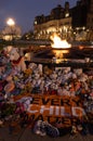 first nations reconciliation canada, toys left in front of the eternal flame,