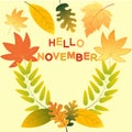 First November hello Autumn Background.