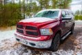 First November snow on the truck