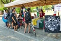 Activists arrive at Colletta urban park for the international protest rally Climate Social Camp Turin Italy