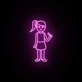 The first period of the girl\'s childhood neon icon. Simple thin line, outline vector of generation icons for ui and ux, website o