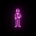 The first period of maturity of men neon icon. Simple thin line, outline vector of generation icons for ui and ux, website or