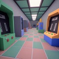 first person point of view game arcade space hall