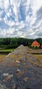 first-person view of the cannon on the castle in Sweden wall Royalty Free Stock Photo