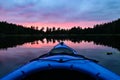 First person view of kayaking in a magical sunset Royalty Free Stock Photo