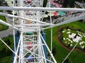 First Person View Riding a Ferris wheel in amusement park