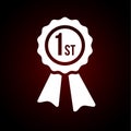 First place award, winner badge icon. Emblem for design Royalty Free Stock Photo