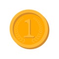 First place. Badge of the winner. The prize. Reward. Royalty Free Stock Photo