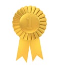 First Place Golden Award Ribbon Isolated Royalty Free Stock Photo