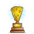 Cheese Trophy Cartoon Vector Illustration