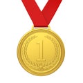 First Place Golden Medal Isolated Royalty Free Stock Photo