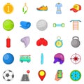 First place icons set, cartoon style Royalty Free Stock Photo