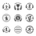First place icons set Royalty Free Stock Photo