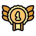 First place jockey icon vector flat
