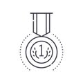 First place medal icon, linear isolated illustration, thin line vector, web design sign, outline concept symbol with Royalty Free Stock Photo