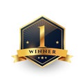 First place number one winner golden label design Royalty Free Stock Photo