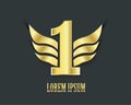 First place symbol. Golden design number one Royalty Free Stock Photo
