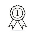 First position award emblem icon design vector Royalty Free Stock Photo