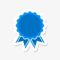 First prize blue ribbon award with ruffle and ribbon Royalty Free Stock Photo