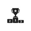 First prize gold trophy icon, trophy, winner, first prize, runner-up prize, vector illustration and icon. Royalty Free Stock Photo