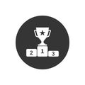 First prize gold trophy icon, trophy, winner, first prize, runner-up prize, vector illustration and icon. Royalty Free Stock Photo