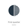 First quarter icon vector. Trendy flat first quarter icon from weather collection isolated on white background. Vector Royalty Free Stock Photo