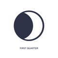 first quarter icon on white background. Simple element illustration from weather concept Royalty Free Stock Photo