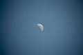 First quarter moon in early morning Australian sky in late autumn. Royalty Free Stock Photo