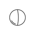 First quarter moon line icon