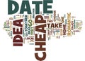 First Rate Cheap Date Ideas Text Background Word Cloud Concept Royalty Free Stock Photo