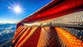 Mountain Sunrise View from an Orange Sleeping Bag Royalty Free Stock Photo