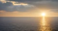 First rays of a new morning at sea Generative AI