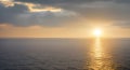First rays of a new morning at sea Generative AI Royalty Free Stock Photo