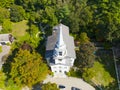 First Religious Society church aerial view, Carlisle, MA, USA