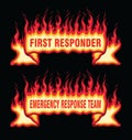 First Responder Fire Flame Banner Straight Scroll